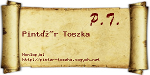 Pintér Toszka névjegykártya
